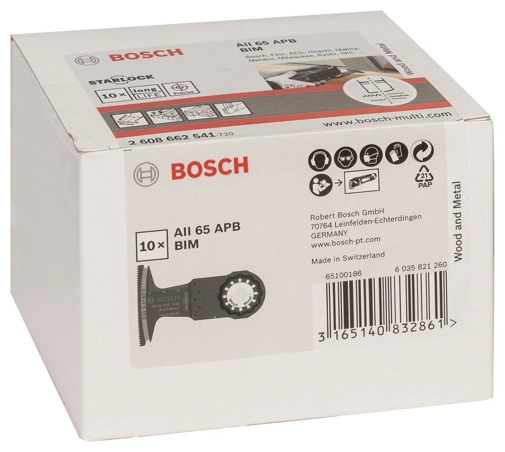 Bosch Bleu Accessoires Outils Multifonction Bosch GOP 2608664474 AII 65 APB BIM Lame De Scie Plongeante - 40 X 65 Mm - Bois Et Métaux 10 Pièces 3 Bosch Bleu Accessoires Outils Multifonction Bosch GOP 2608664474 AII 65 APB BIM Lame De Scie Plongeante - 40 X 65 Mm - Bois Et Métaux 10 Pièces