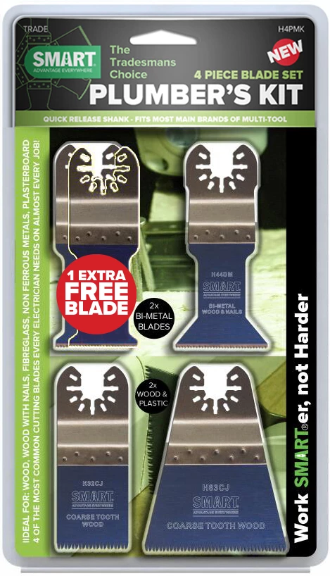 Smart Blades Lame Intelligente H4PMK+1 UN TRA 4+1ème Feuille Assortie Plombier 3 Smart Blades Lame Intelligente H4PMK+1 UN TRA 4+1ème Feuille Assortie Plombier