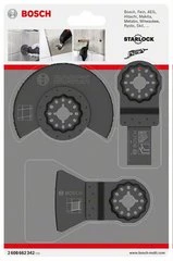 Bosch Bleu Accessoires Outils Multifonction Bosch GOP 'Set D''accessoires Basic Tile Multitool 3 Pièces Connexion Starlock Pour Différentes Marques'